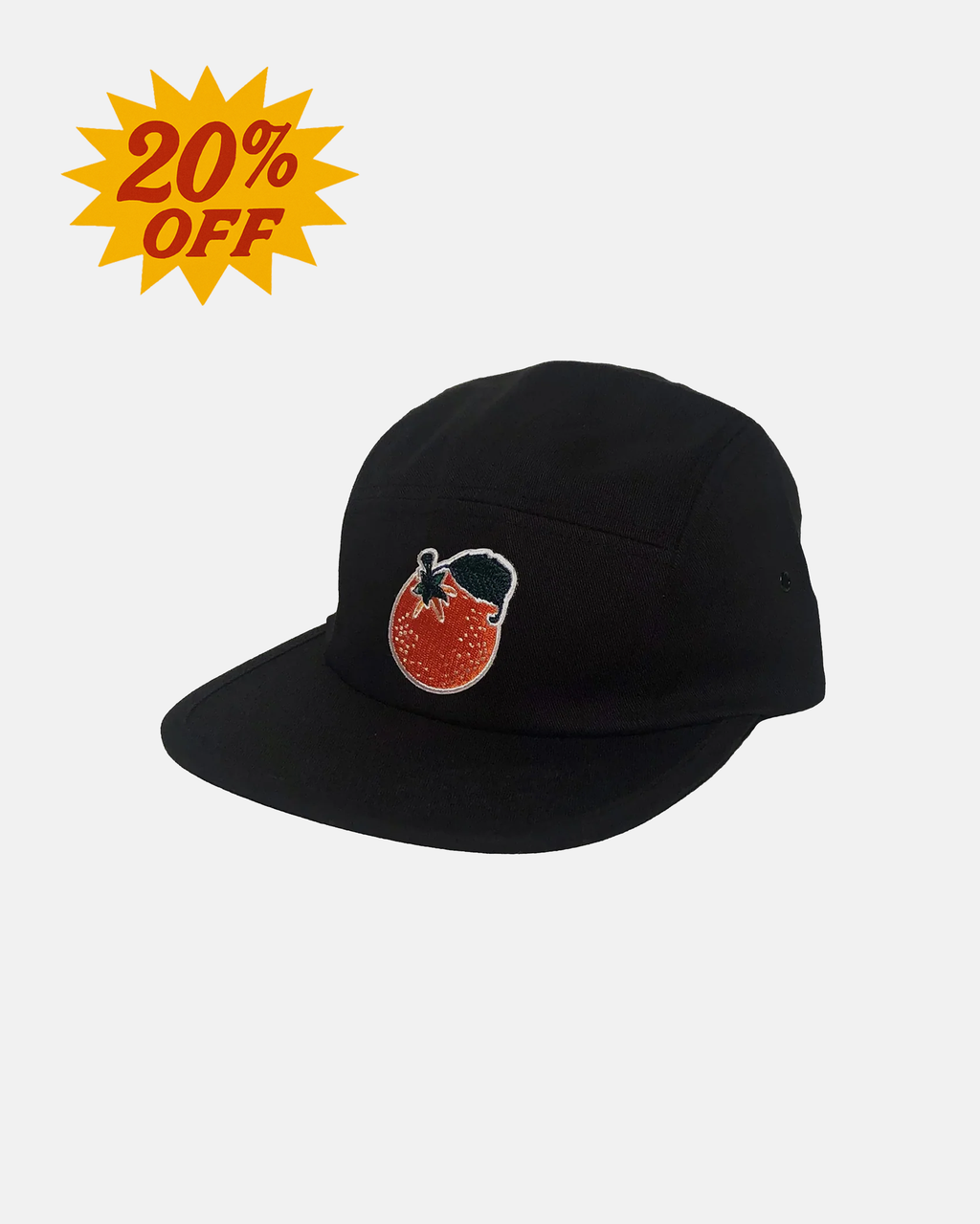 Orange Logo Classic Camper Cap Black