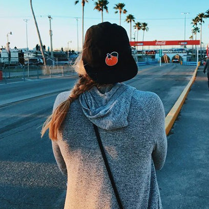 Orange Logo Classic Camper Cap Black