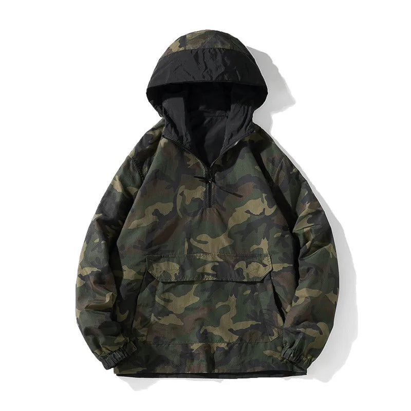 Mens Camo Tactical Military Casual Double Sided Jacket
